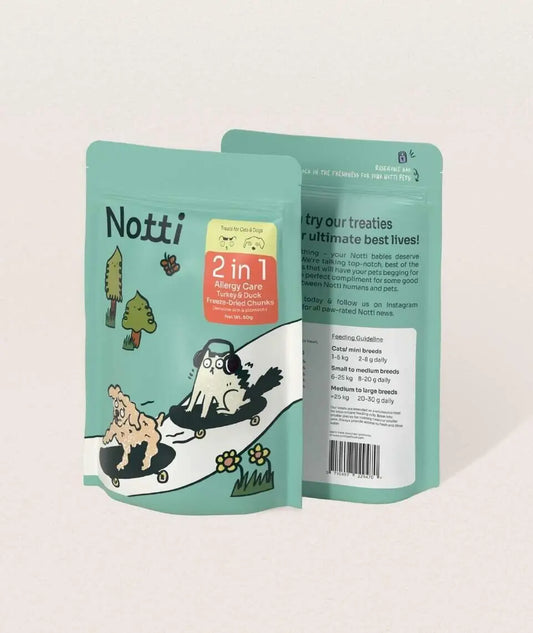 NOTTI: 2-in-1 Allergy Care Turkey & Duck Freeze-Dried Chunks